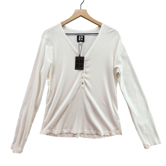 Alp‎ n' Rock NEW Shay II Henley Shirt Long Sleeve V-neck Cream Henley Tee sz XL - Picture 1 of 10